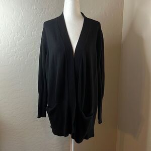 Sonoma black long sleeve open front cardigan sweater two front pockets medium
